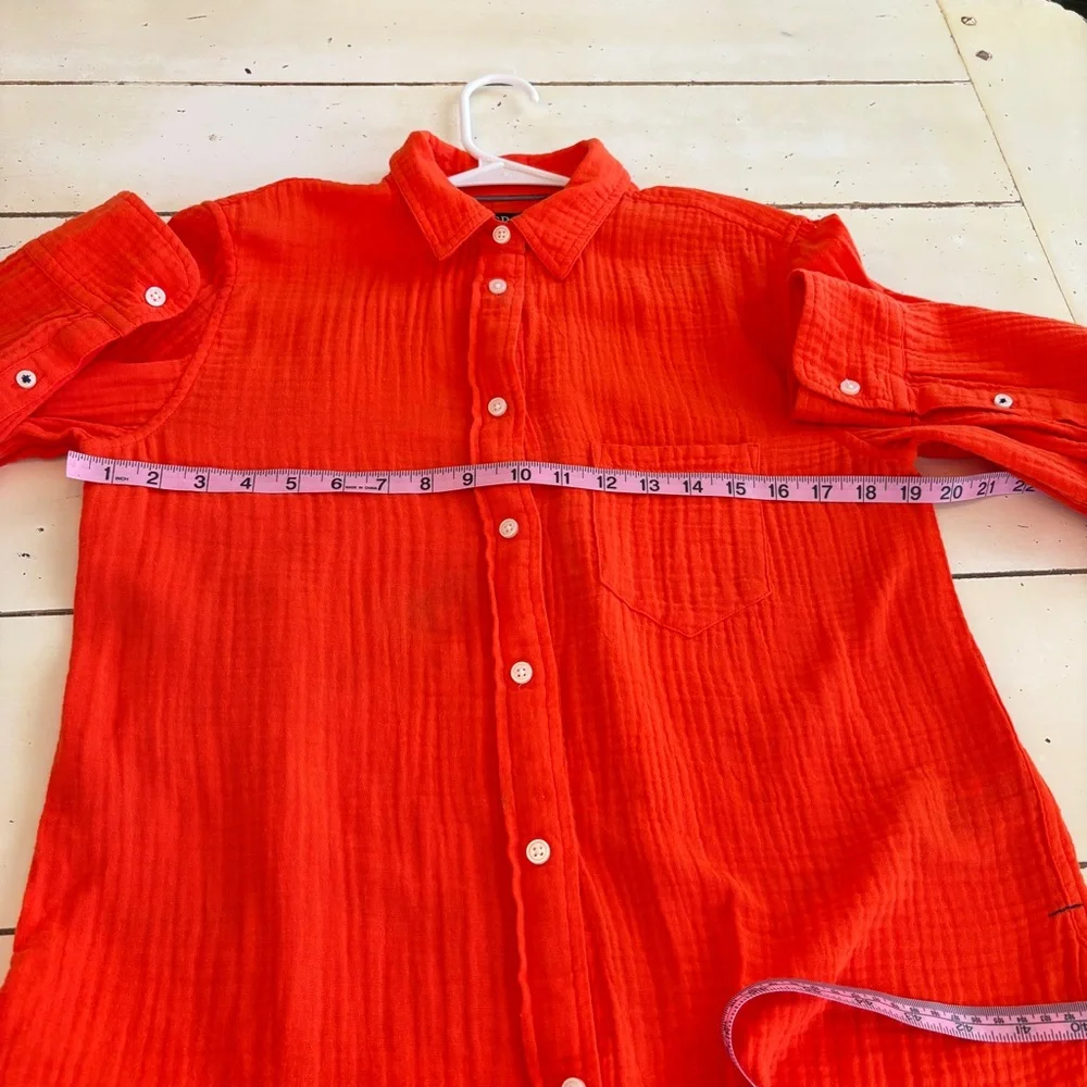 J. Crew Button Down Gauzy Top Women’s Size 4 Orange